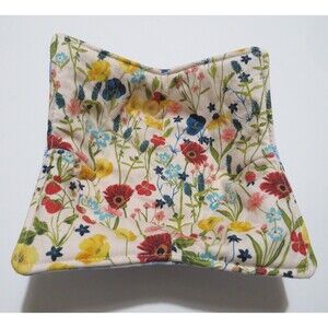 Microwave Bowl Cozy, Reversible Floral Soup Bowl or Ice Cream Cozy